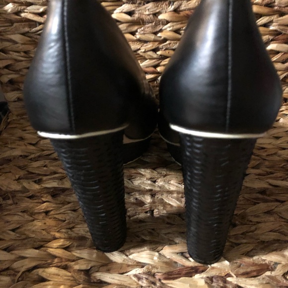 L.A.M.B Peep Toe Black Platform Shoes, $395 - Picture 6 of 7